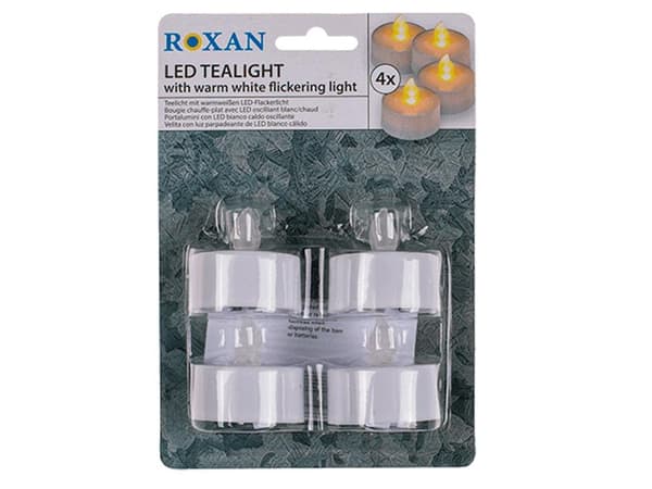 4-pak - Batteridrevne varmelys / LED-lys