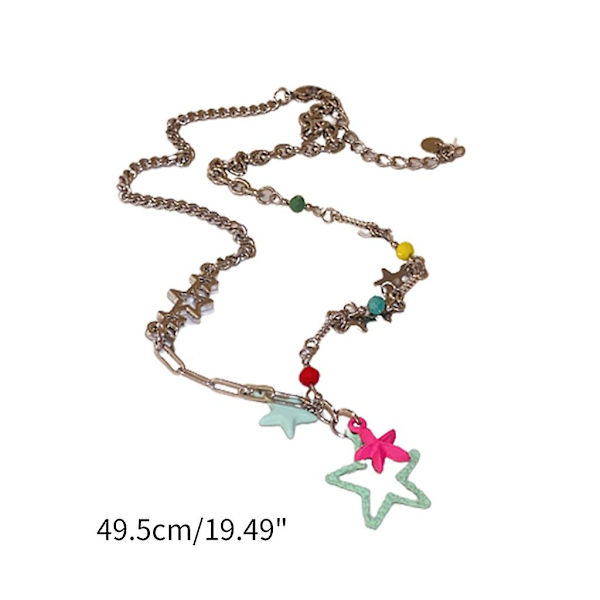 Y2k Stjerneanheng Halskjede Kragebeinkjede Statement Smykker Temperament Choker