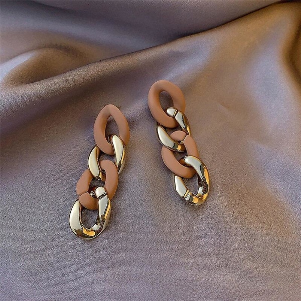 Höstvinter nya bruna örhängen vintage matta droppörhängen för kvinnor metal fashion statement dangle örhängen trend smycken avtagna A