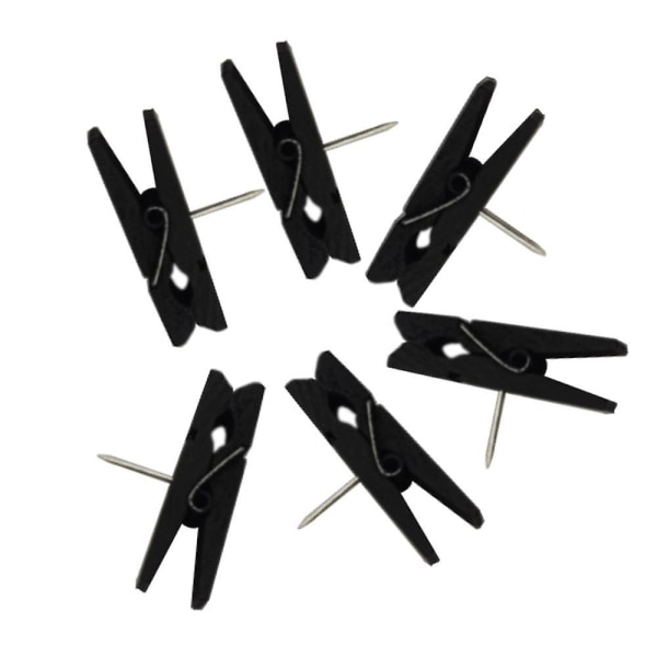sysy 50 STK svart trykknål med treklips, slitesterke dekorative tommelfinger, trykknåler for Cork Boa