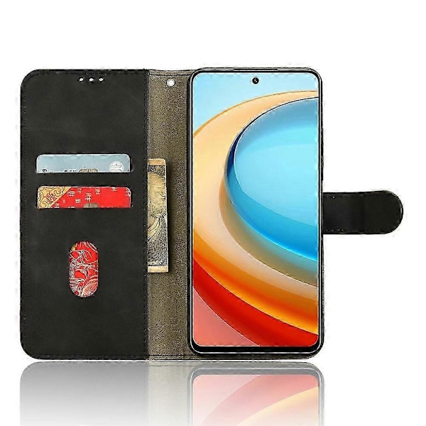 Lederetui for ZTE Blade A75 5G - Skin-Feel, Anti-Drop, Lommebok, Flipdeksel - Svart