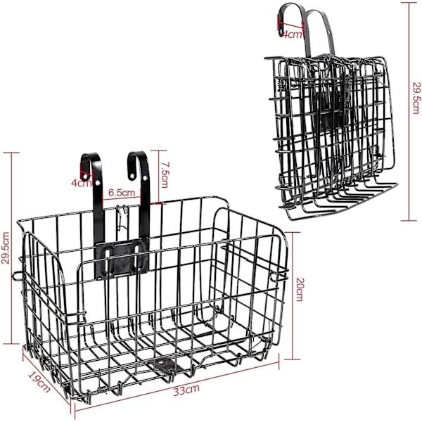 Cykelkurv, sammenklappelig cykelkurv, cykelkurv foran, sammenklappelige cykelkurve i stål, montering på forreste styr