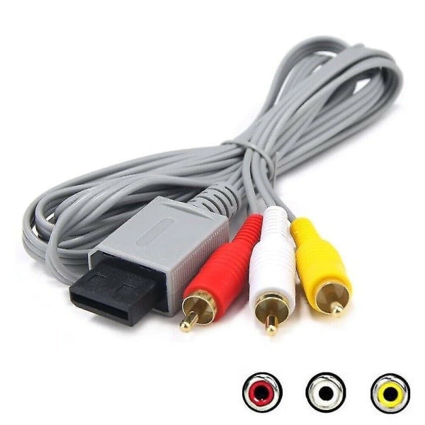 For Nintendo Wii / Wii U Cable - RCA AV Composite Cable Adapter Audio Video