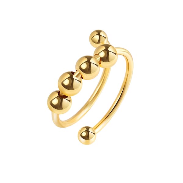 Anti-stress ring justerbar koppar silver Guld