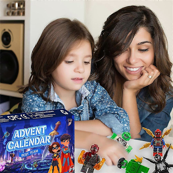 2024 Julekalender med Marvel Superheltefigurer - Modellegetøj til Jul - 24 Dages Nedtælling - Dukke Blind Box - Overraskelsesgave til Børn