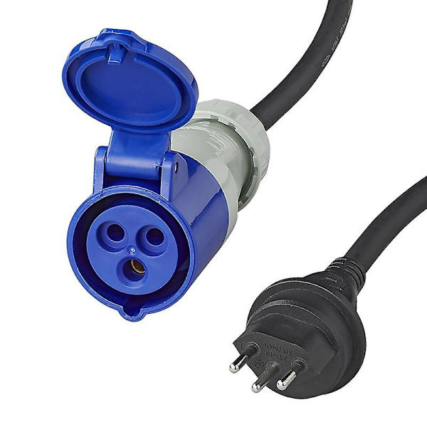 Adapterkabel 40cm 3x2.5mm² från schweizisk stick till CEE