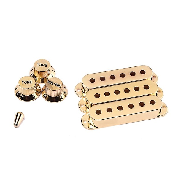 Gitarer 6 hullsingel pickup deksel og 1V2T knott bryterspiss sett med 3 gull