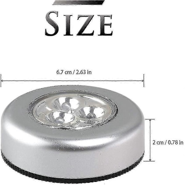 Auspicious-led valot, itseliimautuva LED-yövalaisin, toimii 3 paristolla/paristoilla vaatekaappiin/kaappiin/hyllyyn