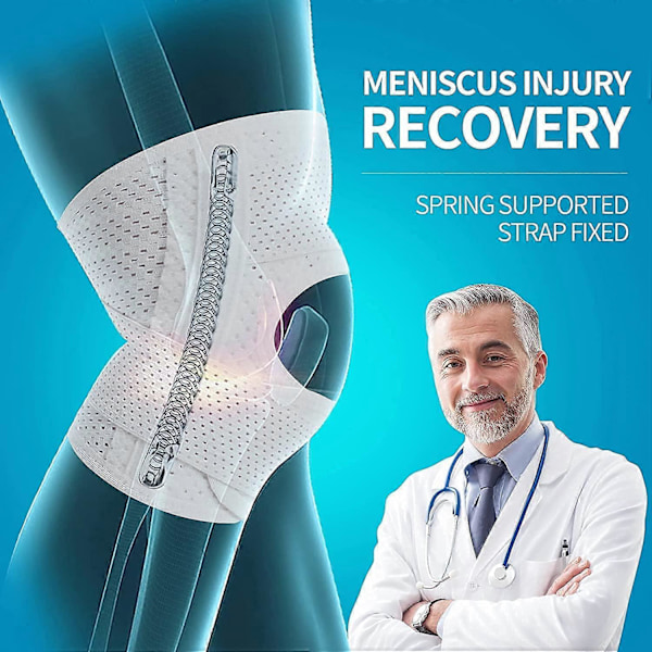 Knæbandage med sidestabilisatorer lindrer meniskskader, knæsmerter, ACL, MCL, arthritis, ledsmerter, åndbar justerbar knæstøtte egnet til