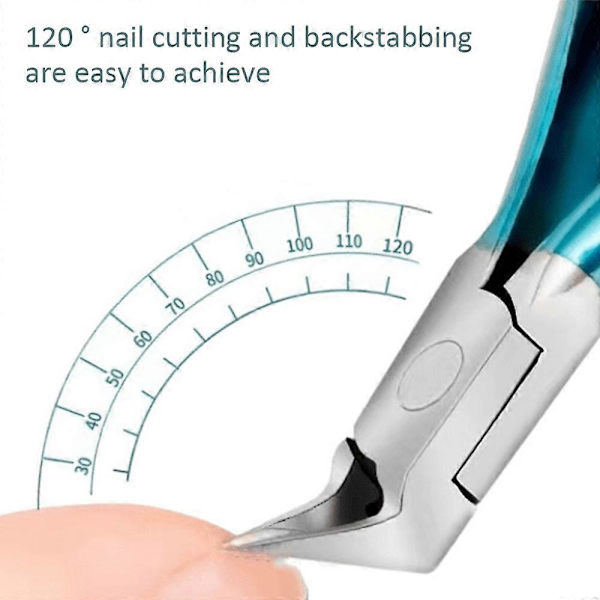 Nagelklippare för tår, tånageltrimmer, nagelklippare för tjocka naglar eller inåtväxta tånaglar, rostfritt stål, vassa pedikyrnagelklippare
