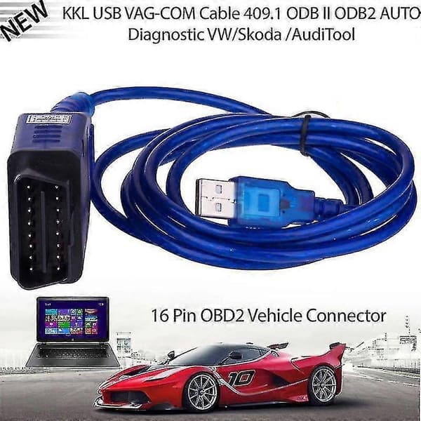 Bil USB Vag-Com Interface Kabel Kkl Vag-Com 409.1 Obd2 Ii Obd Diagnostisk Scanner Auto Kabel Aux