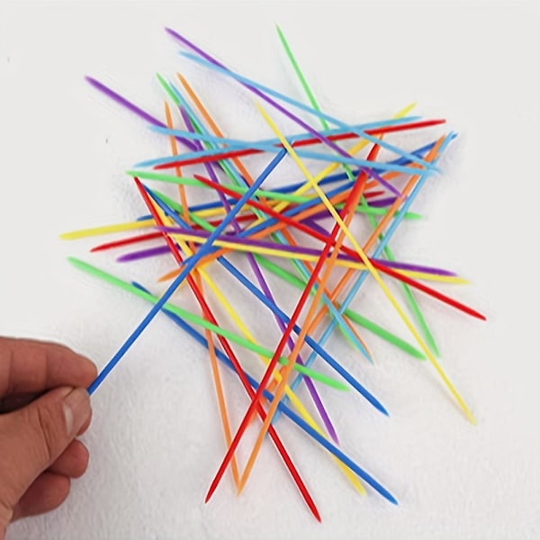 120 stk Farverige Plastik Pick Up Sticks med Æske Klassisk Sticks Spil Interaktivt Legetøj til Sjov Familie Forælder-barn Spil