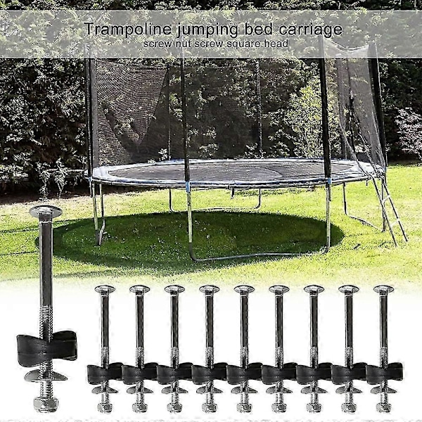 Trampolinskruvssatser, 12 st Galvaniserade stål trampolinskruvar Fästtillbehör för trampolin