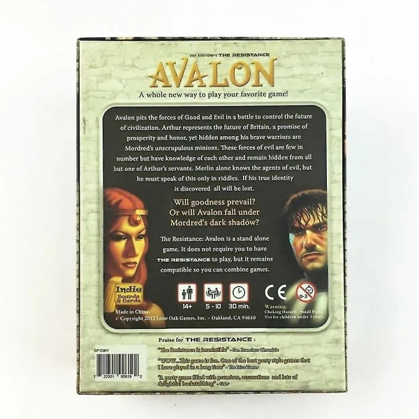 The Resistance Avalon Kortspil Indie-bræt- og kort Socialt fradrag Feststrategikort Spillebrætspil (xq)