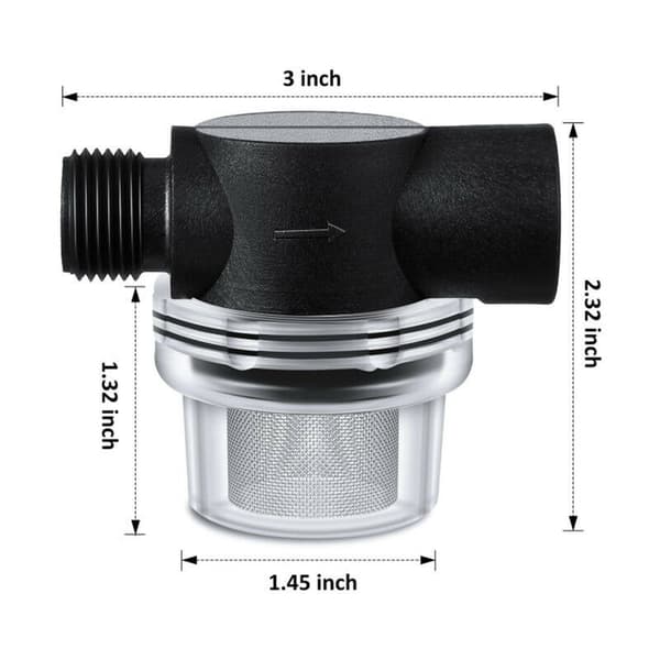 Inline vandpumpefilter/1/2\" filter til autocamper/campingvogn/bådtrailer