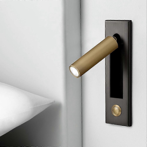 Leselys, Senggavel Vegglampe Leselys Innfelt Trykknapp Vegg for Stue, Soverom 12
