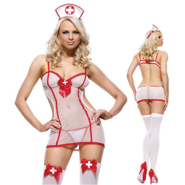 Sexy uniform fristelse rollespill fristelse sykepleier uniform jumpsuit waner