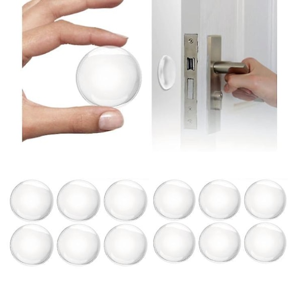 12 Transparenta Väggdörrstoppar