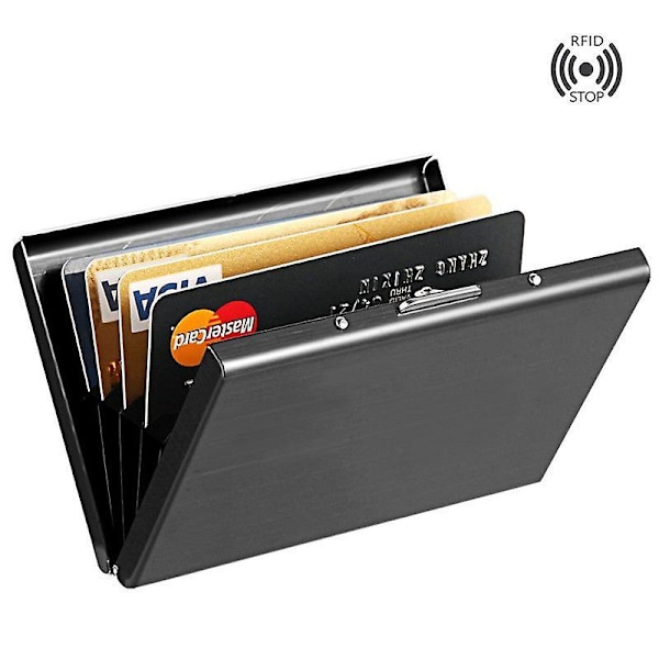 1pcs Fashion Exclusive Steel Card Holder Wallet Black