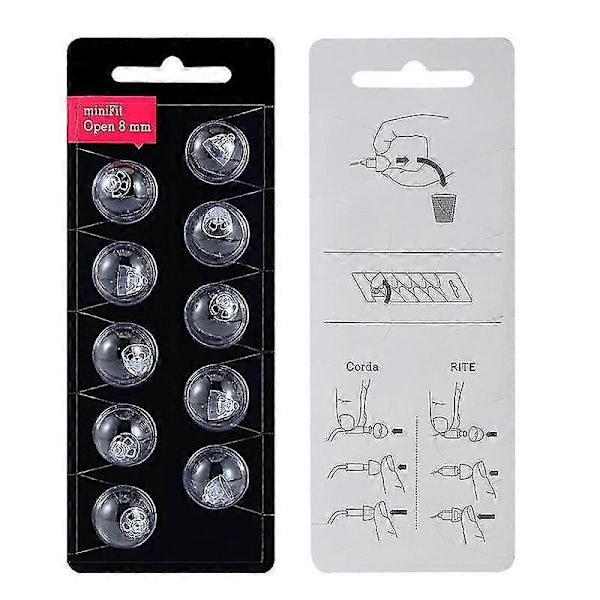 Dome til Oticon Minifit Bass 8mm Open (3 pak), Oticon Tilbehør Universal Dome