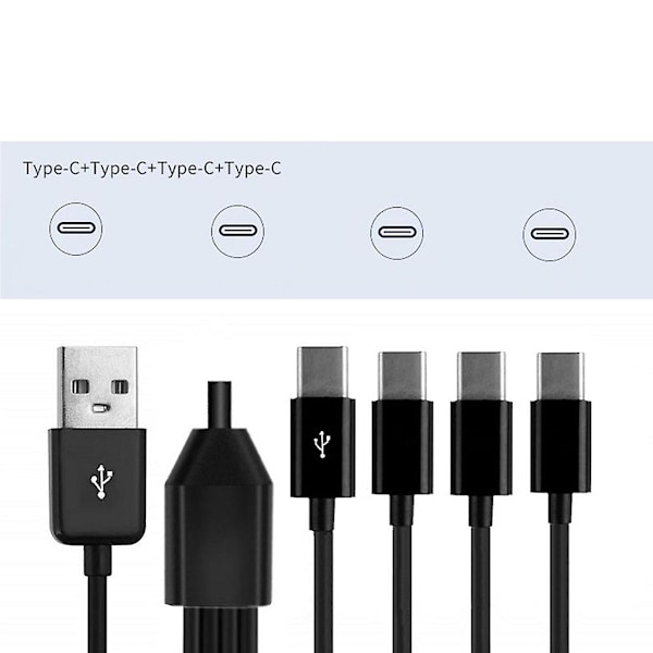 Multi-ladekabel Usb C Splitter-kabel 4 i 1 Hurtigladekabel