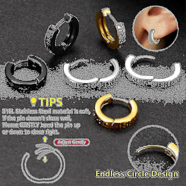 Norse Viking Runer Øreringe Til Mænd Kvinder 12mm Huggie Hoops Med Delikat Gaveindpakning