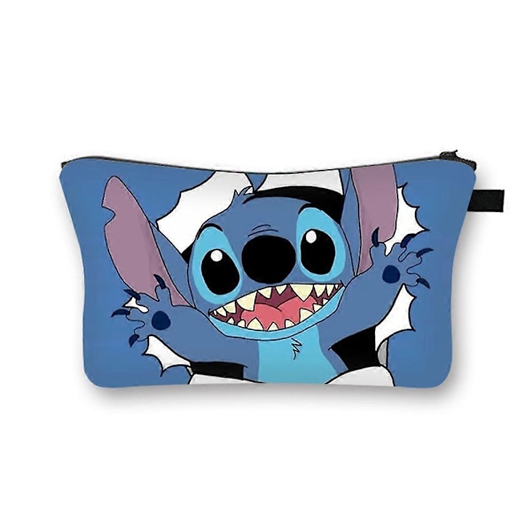 Stitch-teemainen piirretty meikkipussi kosmetiikkapussi unisex matkaviilentävä pussi pesupussi kannettava