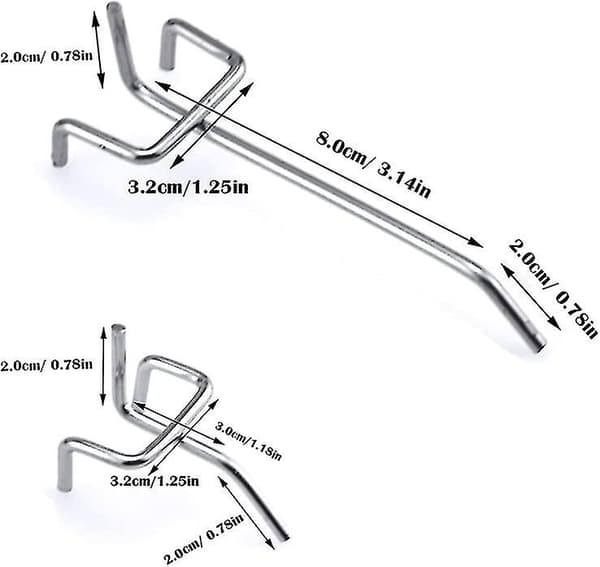 30 stk. Perforerte Panelkroker Metallkroker For Perforerte Paneltilbehør - 5 cm Enkeltkroksett For Garasjer, Redskapsboder, Verksteder