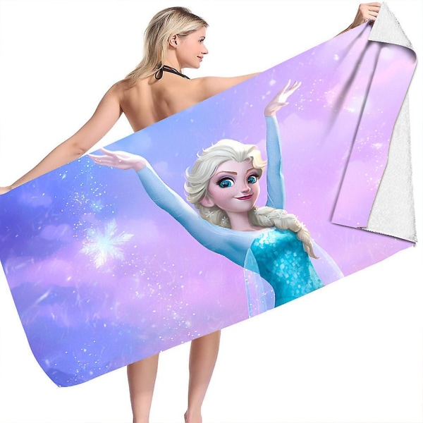 Disney Frozen Elsa Girl Boy Badhandduk Mikrofiber Dubbelsidig Fleece Badhandduk Badhandduk
