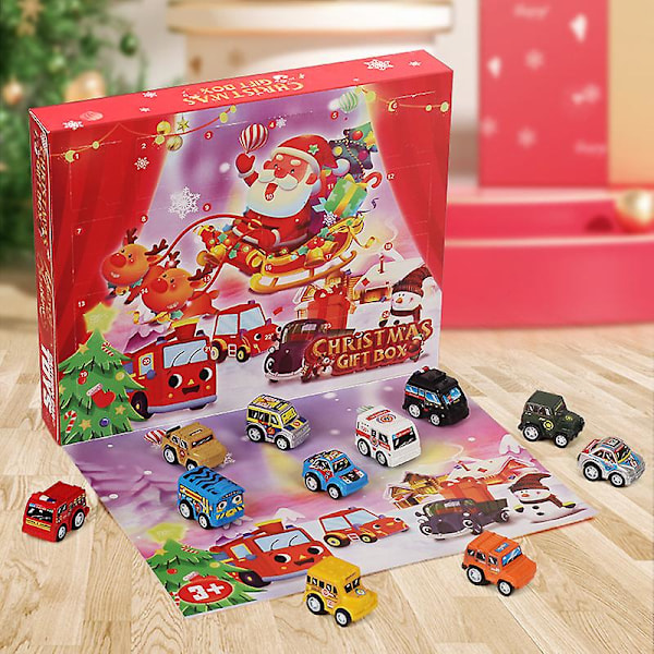 Julekalender med nedtælling, 2023 nedtællingskalender til børn 24 dage nedtælling bil legetøj julekalender blind box gave til drenge og piger