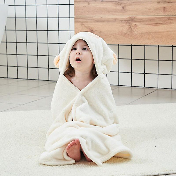 Børne Koralsamt Kappe Badehåndklæde Med Hætte Høj Kvalitet Blød Børne Badehåndklæde Fortykket Baby Tegneserie Badekåbe
