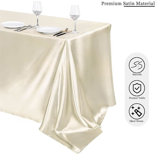 Bankett Bröllop Scen Bordduk Solid Färg Rektangulär Blank Satin Bordduk Co