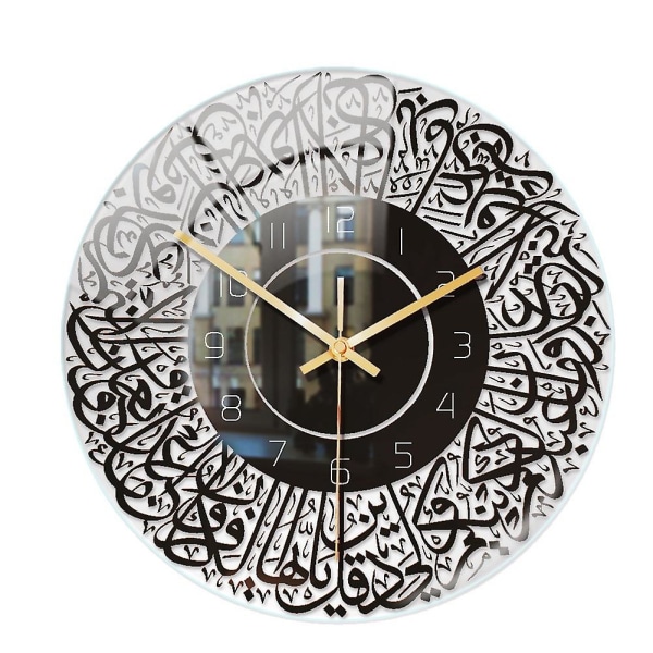 Islamisk Kvarts Akryl Vægur Pendel Muslimsk Stue Dekoration Kunst Indendørs Vægur Pendel (Sort)