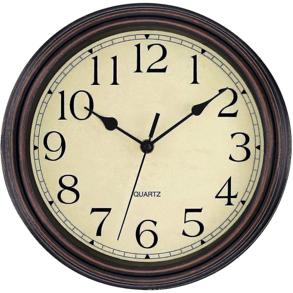 Silent No Tick Ro Retro Quartz Clock Väggklocka (12 tum) Retro color