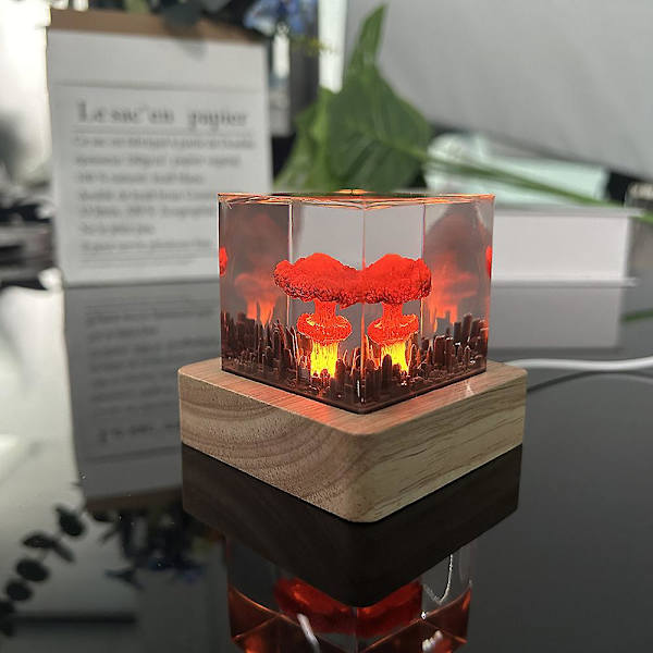 LED Atom Bombe Eksplosion Svampe Sky Lampe, 3D Svampe Sky Eksplosion Indendørs Belysning USB Nattelys Sengelampe Stemningslys, Plug And Play
