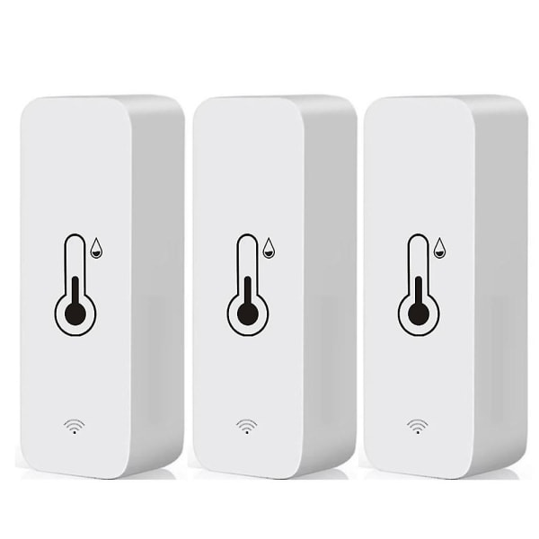 3x Tuya Wifi Temperatur- og Fugtighedssensor Indendørs Termometer Hygrometer SND