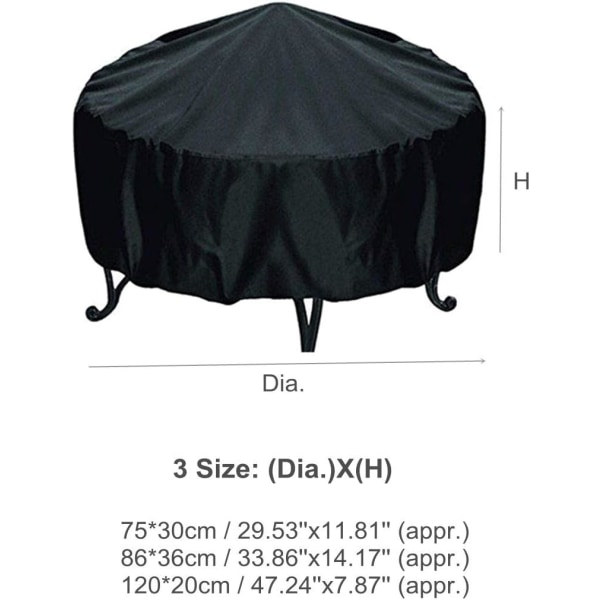 Överdrag för rund uteplats skorstensskydd (3XL (148x60cm))