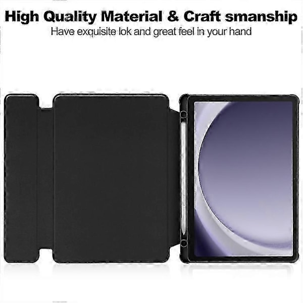 Transparent Smart Leatherfodral med tangentbord för Samsung Galaxy Tab A9+ 360 graders rotation