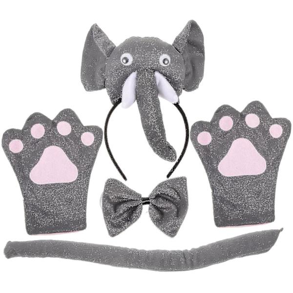 5 stk. børneluffer ørehårbøjle elefant pandebånd elefantører hale sæt børn elefantkostume elefantkostume pandebånd LANG