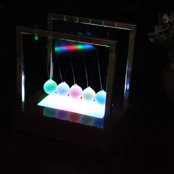 Cradle Desktop Gadget Led Multi-color Change Shine Ljus Ball Balans Ball Fysik Vetenskap Leksak Skrivbord Dekoration waner