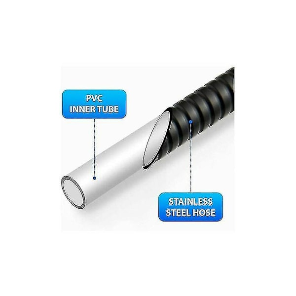 Duschsslang 200 cm universell rostfritt stål anti-kink anti-korrosion duschslang 2 m duschslang duschslang duschslang duschkabel universell svart