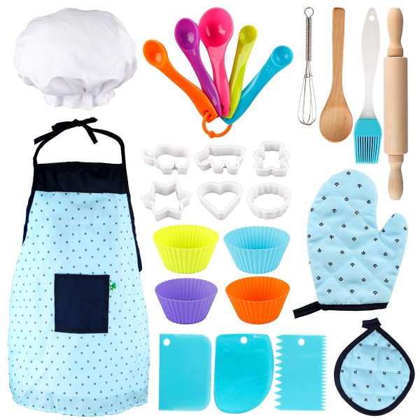 22 stk kokkerollelegetøj med kokkehatteforklæde til småbørn