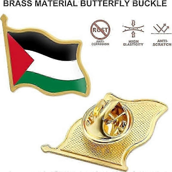 5x Palæstina Flag Pins Lapel Badge Palæstina Flag Broche Pins Badges Palæstina Nationaldag Dekorationer til Taske Tøj