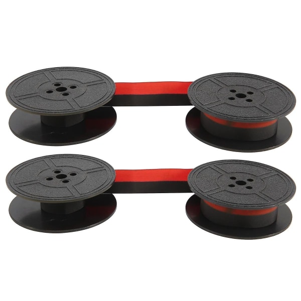 2Pack Skrivmaskinsband Twin Spool Skrivmaskinsband Rött och svart Twin Spool Ersättningspaket för de flesta skrivmaskiner