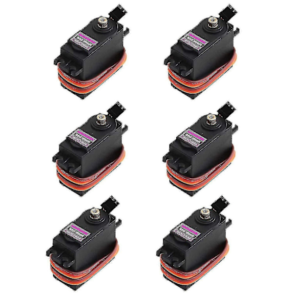 6-pack Mg996r Metal Digital Växel Servo Motor Med Horn Arm Kompatibel Med Ardu