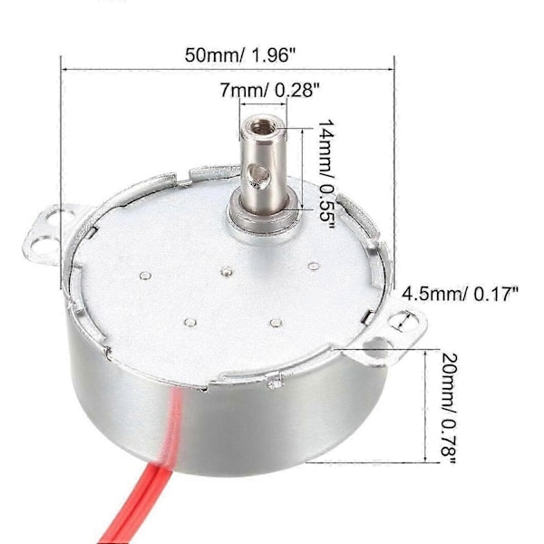 50-60Hz Skivspel Synkron Synkronmotor AC 12V CCW 4W 5-6RPM NY 12