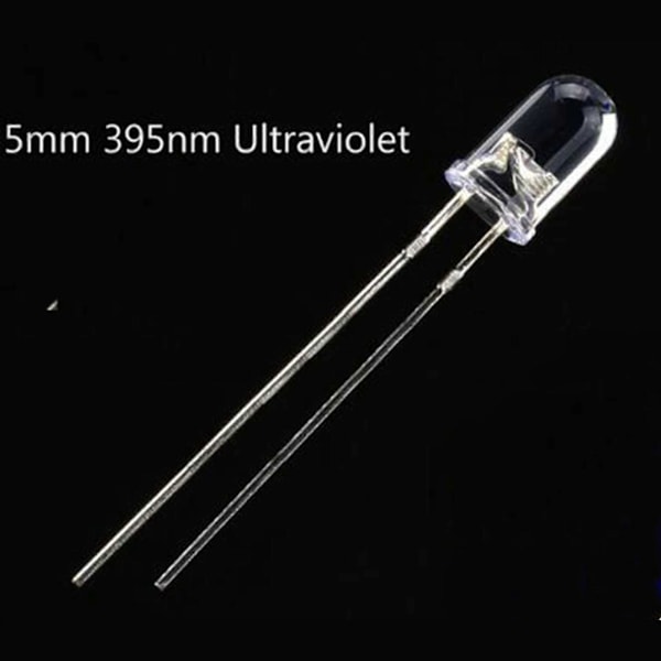 200x 5 mm pyöreä violetti UV LED-diodi erittäin kirkas kirkas LED-valo violetti väri