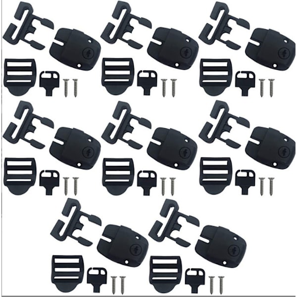 Låsset för spalock, spännlås, spänne, set 8-pack