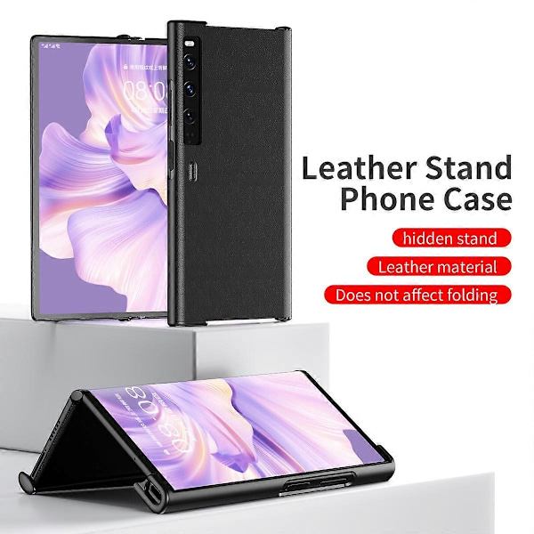 För Huawei Mate Xs 2 Läder Stötsäkert Mobilskal Med Hållare