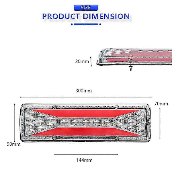 2 stk. Vandtætte 12V Trailer Truck LED Baglygter Båd RV Caravan Van Flow Styring Brems Bakkelygter Trafik Tåge Baglygte - Stil C